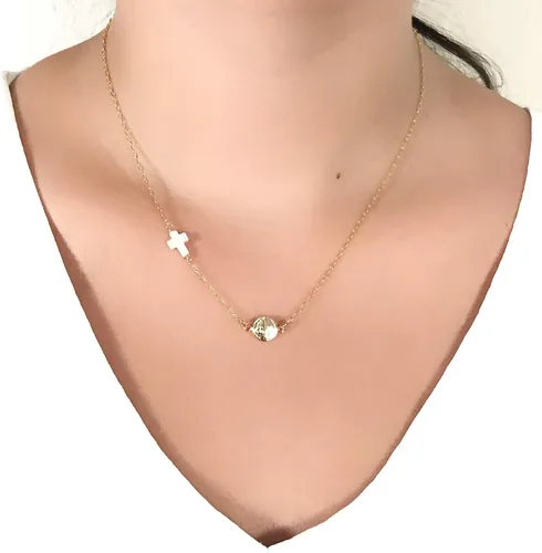 Miniatura 2 de Collar delicado de San Benito chapado en oro de 18 quilates, 17 pulgadas, joyería de San Benito