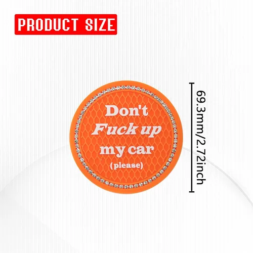 Miniatura 2 de BEYPOVK Paquete de 2 posavasos para automóvil, tapetes universales de silicona antideslizantes para automóvil, divertidos accesorios