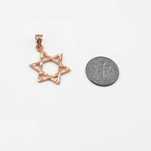 Miniatura 3 de LA BLINGZ Charm de oro rosa de 10 quilates con estrella judía de David DC, Oro