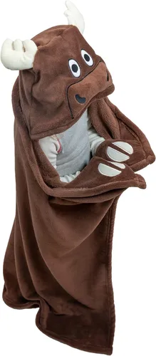 Miniatura 9 de Manta con capucha portátil Lazy One para niños, manta con capucha de animales (lobo)