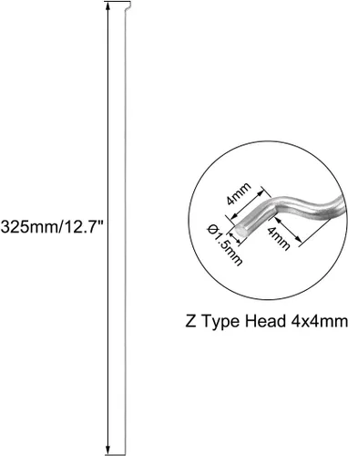 Miniatura 2 de uxcell Piezas de acero de 0.059 in x 12.795 in (12,7 pulgadas) para repuesto de barras de tracción y empuje para avión RC (paquete de 10)