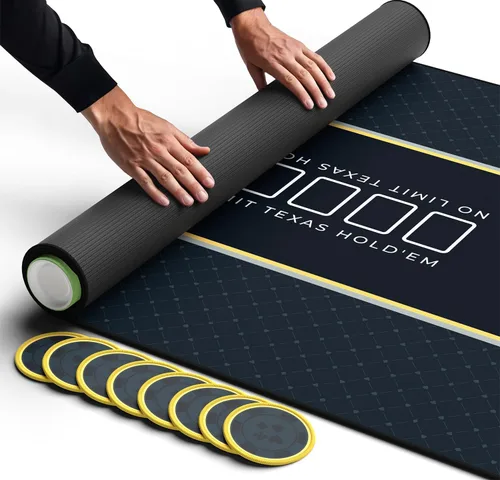 Newverest Tablero de Mesa de Póquer de 70" x 35", Tapete de Póquer Texas Hold'em para Noches de Juego en Casa hasta 10 Jugadores, Casino | Cubierta