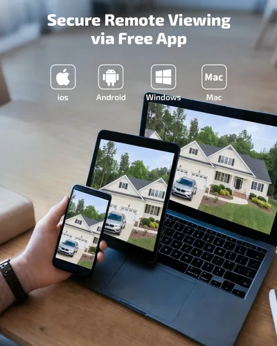 Miniatura 7 de 《130°Ángulo Amplio y Audio Bidireccional》Sistema de Cámara de Seguridad Inalámbrica para Exteriores, Sistemas de Cámaras WiFi, Kits de DVR