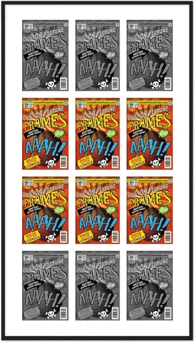 Miniatura 67 de Marco de cómic negro con alfombrilla negra para cómics de la Edad Dorada