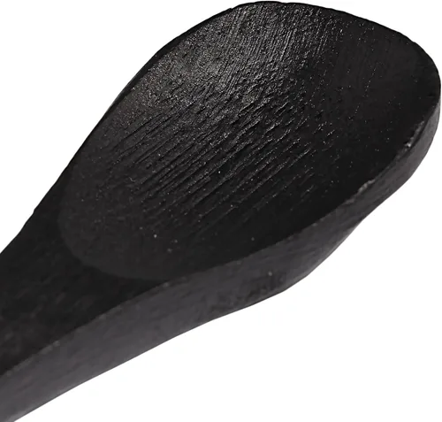 Miniatura 2 de BambooMN Cucharas de bambú para servir, mini cuchara de azúcar con sal, pequeñas cucharas de madera para especias, ovalada negra de 3.5 pulgadas, 10