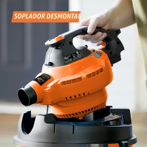 Miniatura 4 de Armor All VBV809 0901 - Aspiradora húmeda/seca de 8 galones y 4.5 HP con soplador desmontable, naranja