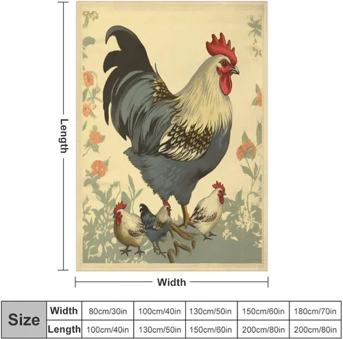 Miniatura 2 de Manta de gallos orgánica de forro polar de pollo de 30 x 40 pulgadas, manta de franela para sofá, cama para adultos, niños, adolescentes, regalo
