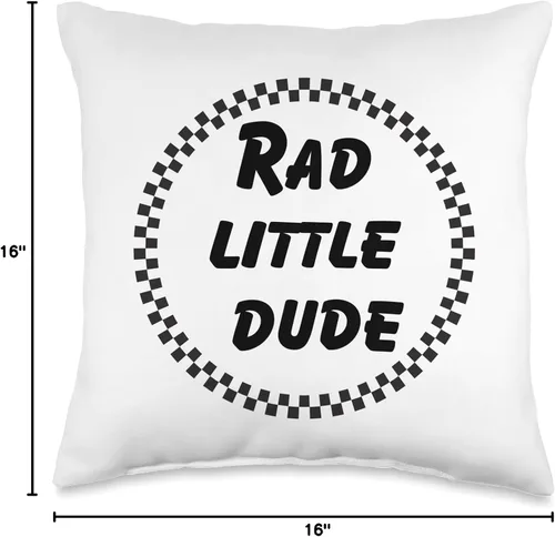 Miniatura 4 de rad little dude throw pillow Almohada decorativa para habitación, 16 x 16 pulgadas, multicolor