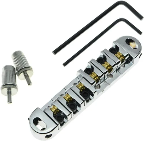 Miniatura 9 de KAISH LP Tune-o-matic - Juego de barra de freno para Les Paul Cromo