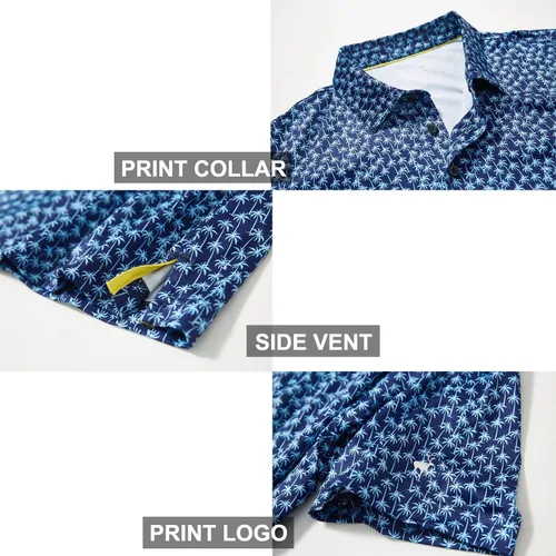 Miniatura 4 de Camisas de golf para hombre, manga corta, absorben la humedad, ajuste seco, estampado, atlético, casual, polo de golf para hombres