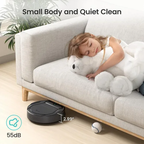 Miniatura 9 de Lefant Aspiradora robot M210 Pro, succión de 4000 Pa, 200 minutos de tiempo de funcionamiento, silenciosa, ultrafina, aspiradora robótica de carga