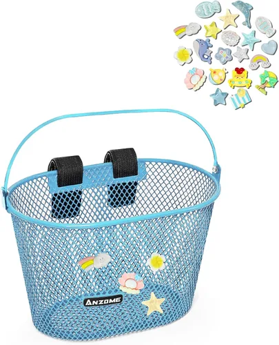 Miniatura 10 de Cesta de Bicicleta para Niños ANZOME, Cesta de Bicicleta para Niños y Niñas, Cesta de Bicicleta de Alambre de Metal Impermeable para Niños, Adecuada
