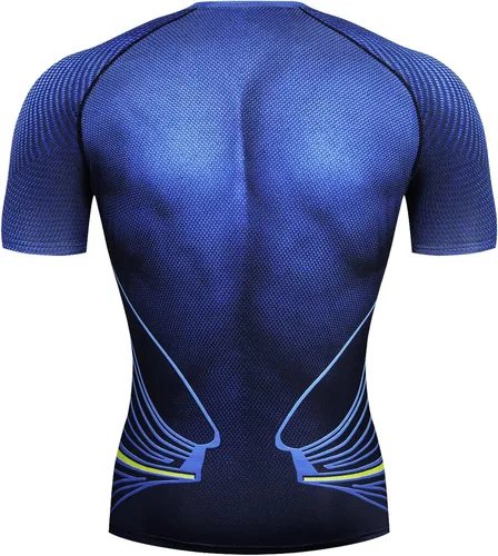 Miniatura 2 de Beilier Camiseta Super-Hero de compresión casual y deportiva.
