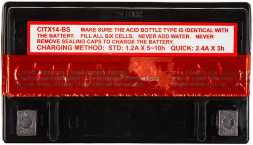 Miniatura 6 de Interstate Batteries YTX14-BS - Batería de 12 V y 12 Ah para deportes motorizados, 200CCA AGM, repuesto recargable para motocicletas, cuatrimotos