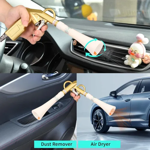Miniatura 7 de GOCCIDA Pistola de soplado de aire para detalles de automóvil, pistola de limpieza interior de automóvil, secadora de automóvil, soplador de aire