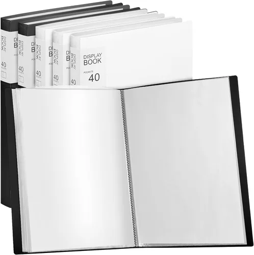 Miniatura 15 de Marspark - Carpeta de 4 piezas con fundas de plástico grande de 8.5" x 11", libro de presentación de 40 bolsillos con 80 páginas, carpeta