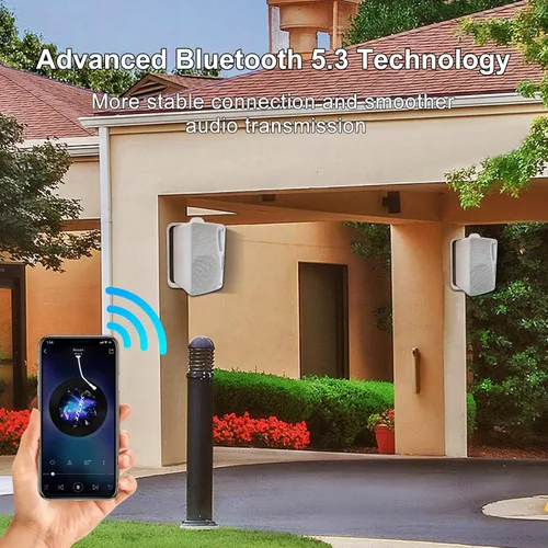 Miniatura 5 de STUDIOFINIX Altavoces Bluetooth al Aire Libre de 3.5 Pulgadas Impermeables con Cable, Altavoces de Pared de 3 Vías de 200W de Calidad Premium, Ideal