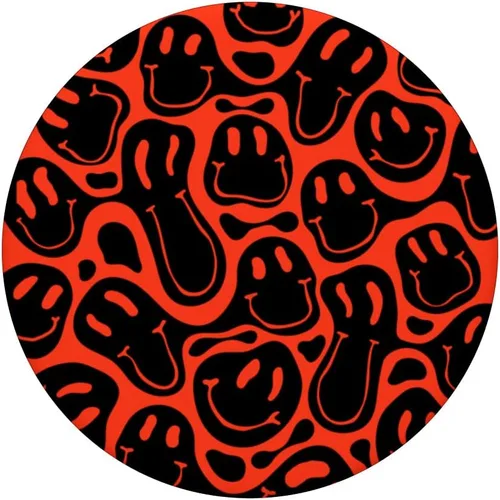 Miniatura 3 de Roja estética trippy negro líquido remolino goteo cara sonriente PopSockets PopGrip intercambiable