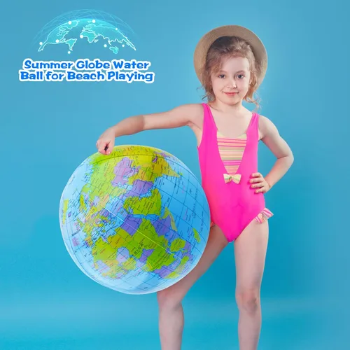Miniatura 6 de Paquete de 28 globos inflables de 16 pulgadas, globo de tierra inflables, bolas de playa inflables a granel para playa, piscina, suministros