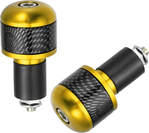 Miniatura 6 de X AUTOHAUX 1 par 7/8 "0.866 in tono dorado motocicleta manillar extremos barra extremos tapón fibra carbono patrón para motocicleta
