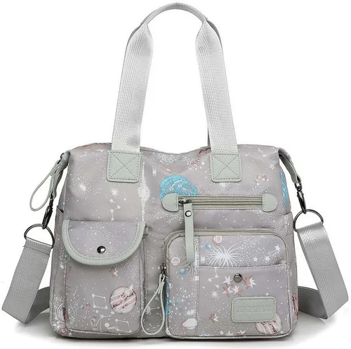 Miniatura 10 de Bolso de mano ligero, floral, con asa superior con múltiples bolsillos de nailon para el trabajo, resistente al agua, bolsa para viajes, de hombro