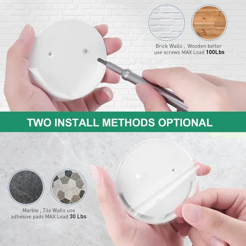 Miniatura 3 de Kitosun - Soporte adhesivo para barra de cortina de ducha para pared, soporte profundo de 3/5 con cinta para montaje rápido sin taladrar y tornillos