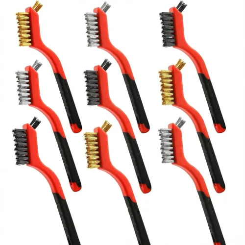 Miniatura 7 de Juego de 6 cepillos de alambre resistentes, eliminación de óxido y limpieza profunda para metal, piezas de automóviles, muebles y barbacoas, cerdas