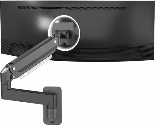 VIVO Brazo de Monitor de Aluminio Premium de Servicio Pesado para Pantallas Ultraanchas de hasta 49 pulgadas y 44 libras, Montaje de Pared Negro