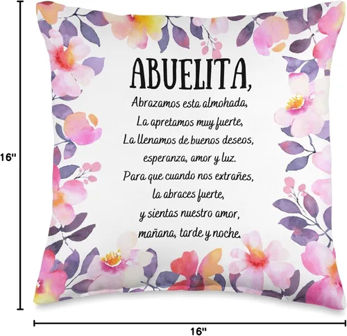 Miniatura 4 de Almohada de regalo para abuela para Abuela Regalo para Abuelita Flor Throw Pillow