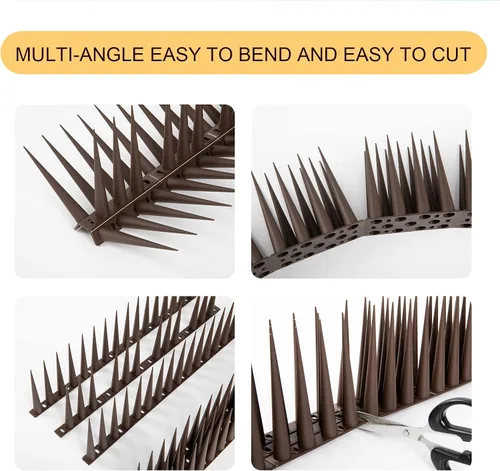 Miniatura 5 de OFFO Bird Spikes - Picos de paloma para exteriores para gatos que mantienen a los pájaros, mapache, pájaro carpintero, 8 pies (8.0 ft), marrón