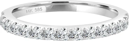 Miniatura 2 de Anillo de diamantes de oro blanco natural de 14 quilates para mujer, aniversario de boda, banda fina apilable de 12 quilates