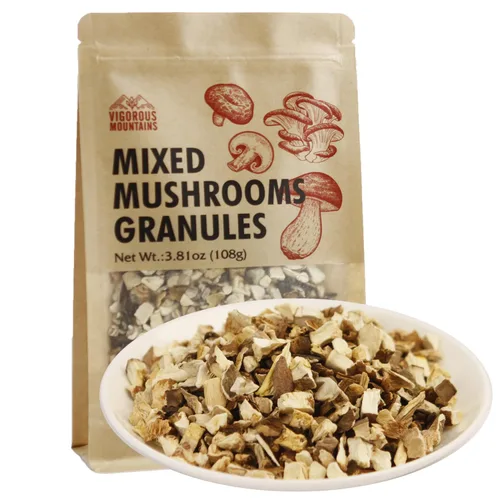 VIGOROUS MOUNTAINS Granos de Champiñones Asados Variados para Cocinar Incluyendo Porcini Shiitakes Champiñones Ostras Champiñones Culinarios 108g,