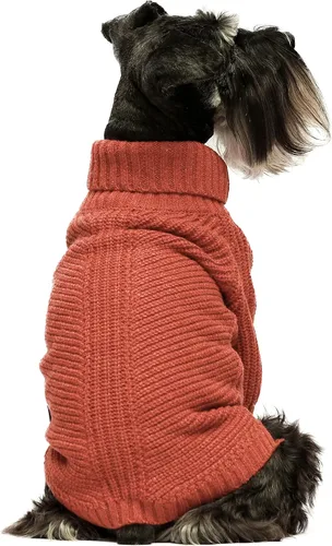 Miniatura 22 de Fitwarm - Suéter de cuello alto para perro, abrigo térmico de punto para mascotas, ropa de invierno para perros pequeños, ropa de gato, gris Gris
