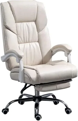 Miniatura 8 de Ergonomic Executive Leather Chairs with Footrest Lumbar Support Comfortable High Back Office Chair for Long Sitting Computer Home Bedroom Black