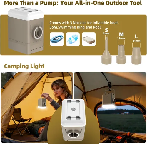Miniatura 9 de KASIMO Colchón de aire tamaño individual con bomba extraíble de batería integrada, colchón inflable de TPU con almohada, fuerte apoyo toda la noche