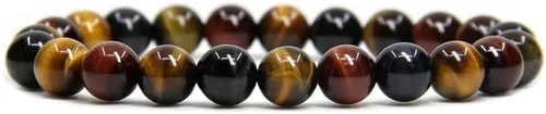 Miniatura 45 de Amandastone Pulsera elástica de cuentas redondas de 0.315 in con piedras preciosas naturales de 7 pulgadas