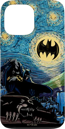 Miniatura 23 de Funda de pintura estilo noche estrellada de Batman para iPhone 13 DC Comics