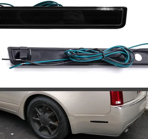 Miniatura 4 de Lente ahumada cubierta de señal de giro luz reflector para Cadillac 2008-2013 CTS 4 puertas Sedan Full LED parachoques trasero Fasica marcador