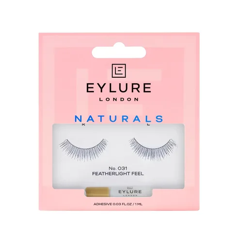 Eylure Naturals No. 031 Pestañas postizas reutilizables, adhesivo incluido, 1 par