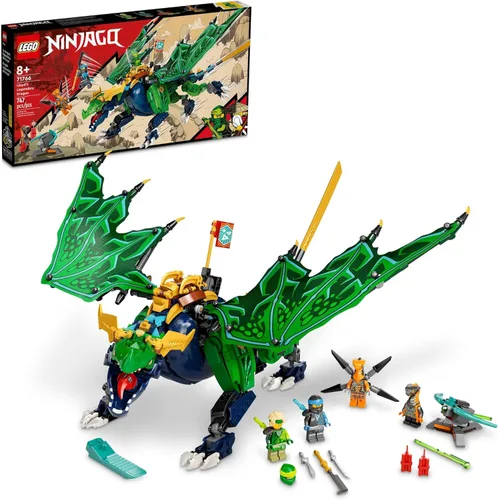 LEGO NINJAGO - Juguete de dragón legendario de Lloyd's, 71766 con figuras de serpiente y minifigura NYA, serie coleccionable de bandera de misión
