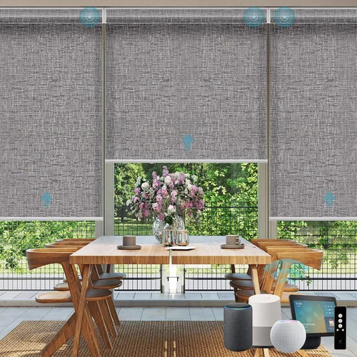 Miniatura 29 de SmartWings Persianas Enrollables Inteligentes Motorizadas con Filtro de Luz, Persianas Eléctricas con Control Remoto para Ventanas Compatibles