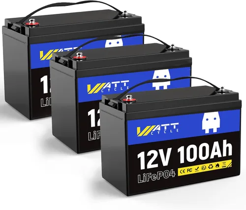 Miniatura 11 de WattCycle Batería de Ciclo Profundo LiFePO4 de 12V 100Ah - Grupo BCI 24, 15000 Ciclos, BMS 100A, Protección -4℉ para RV Boondocking, Carrito