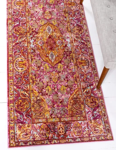 Miniatura 12 de Unique Loom Austin Collection Botanical, Medallion, Vintage Alfombra de área 4' 0" x 6' 0", Beige/Azul
