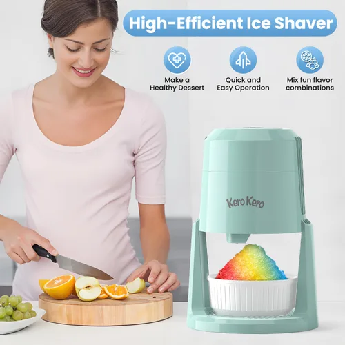 Miniatura 7 de Máquina de hielo afeitado profesional: RX03 Máquina eléctrica de cono de nieve y máquina ICEE para el hogar, 60 W de potencia, voltaje universal