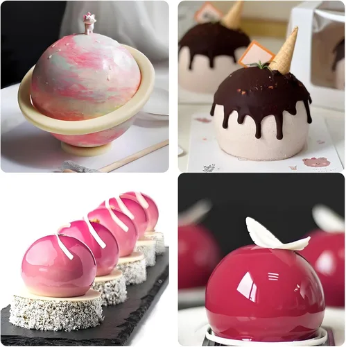 Miniatura 5 de Molde de Silicona para Pastel Esférico, Moldes de Pastel Mousse de Bola 3D para Hornear, Moldes de Postre Francés de Chocolate Fondant para Dulces