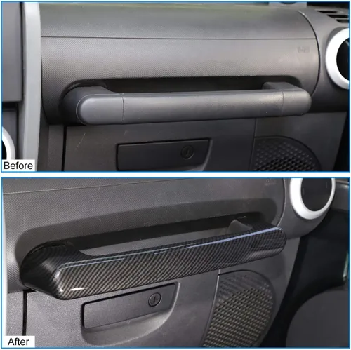Miniatura 7 de Cubierta de Marco de Agarre del Asiento del Pasajero para Jeep Wrangler JK JKU 2007-2010 (Fibra de Carbono)