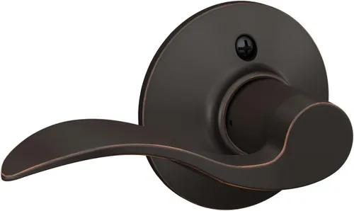 Miniatura 3 de SCHLAGE - Manija de puerta Accent con cerradura de paso libre para pasillo y armario en bronce antiguo - F10 ACC 716 Bronce Envejecido