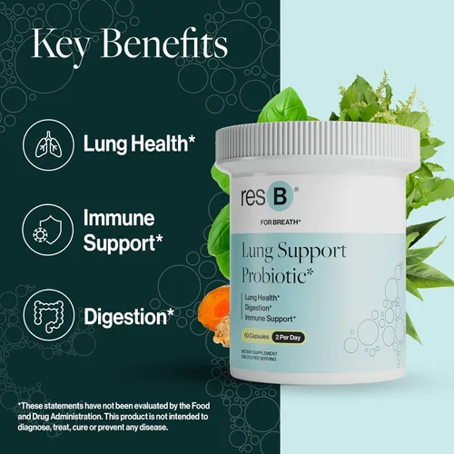 Miniatura 4 de resB Suplemento probiótico de apoyo pulmonar – Suplemento de salud pulmonar para fumadores, salud intestinal, apoyo inmunológico y digestivo