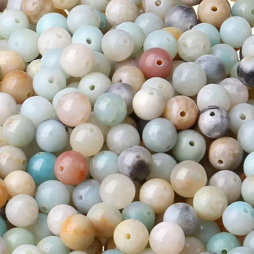Miniatura 43 de LAIDANLA Cuentas de piedra natural de turmalina rosa y jade, cuentas sueltas redondas de 8 mm, cuentas de piedra preciosa para hacer pulseras, Jade