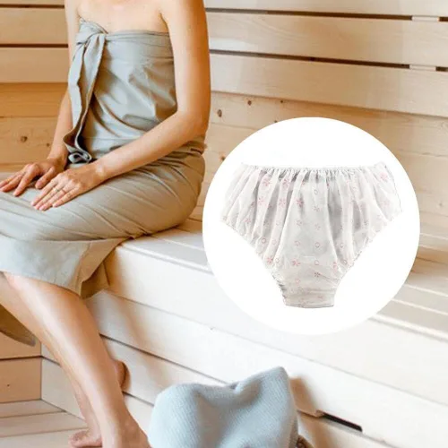 Miniatura 5 de 50 piezas bragas desechables transpirables no tejidos calzoncillos para SPA viaje salón de belleza, Negro, Talla única